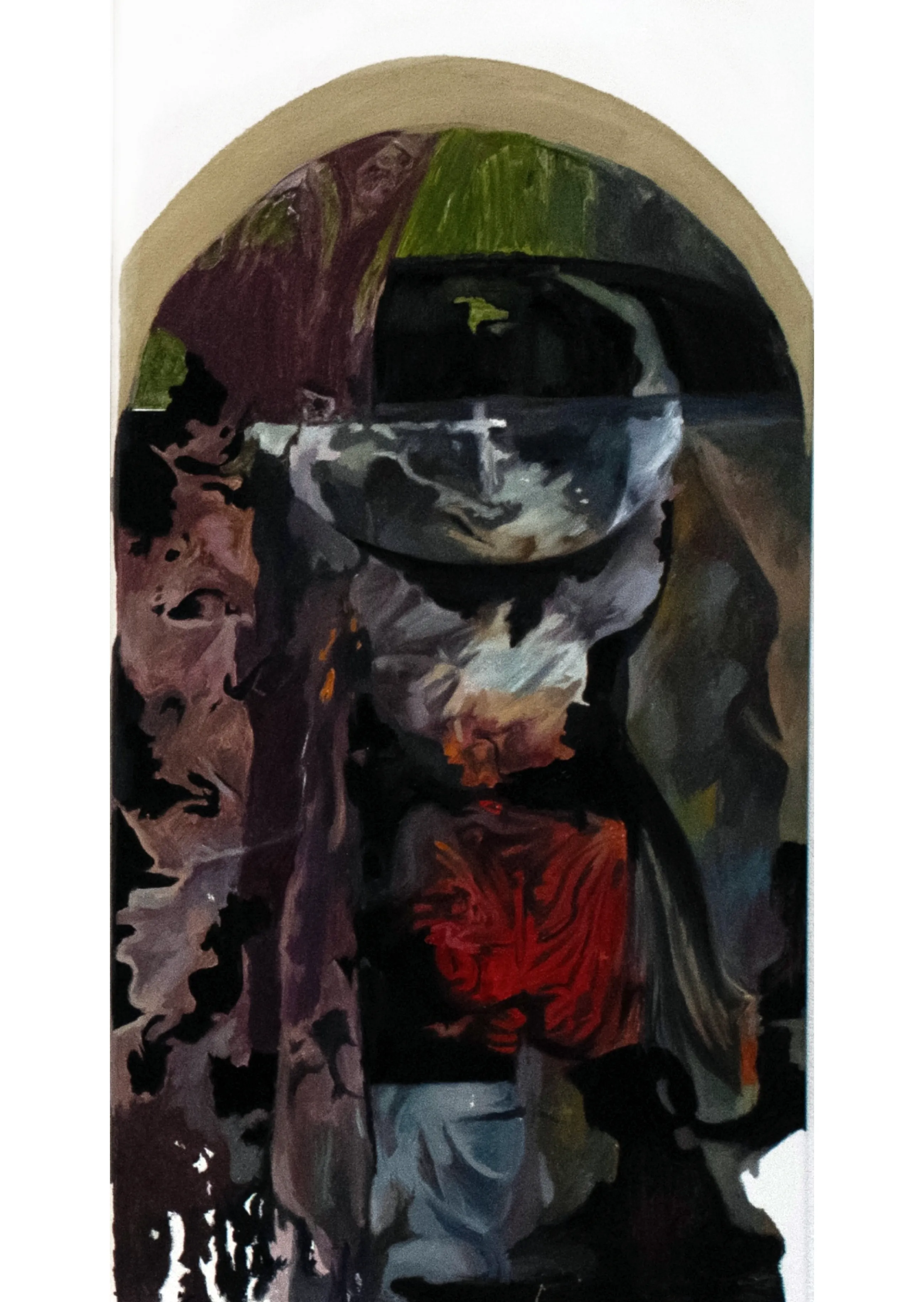 Image of Deliver Us From Evil by , size: 70x40cm, made of oil on canvas, Painting medium, part of the Malleus Maleficarum series, priced at €450