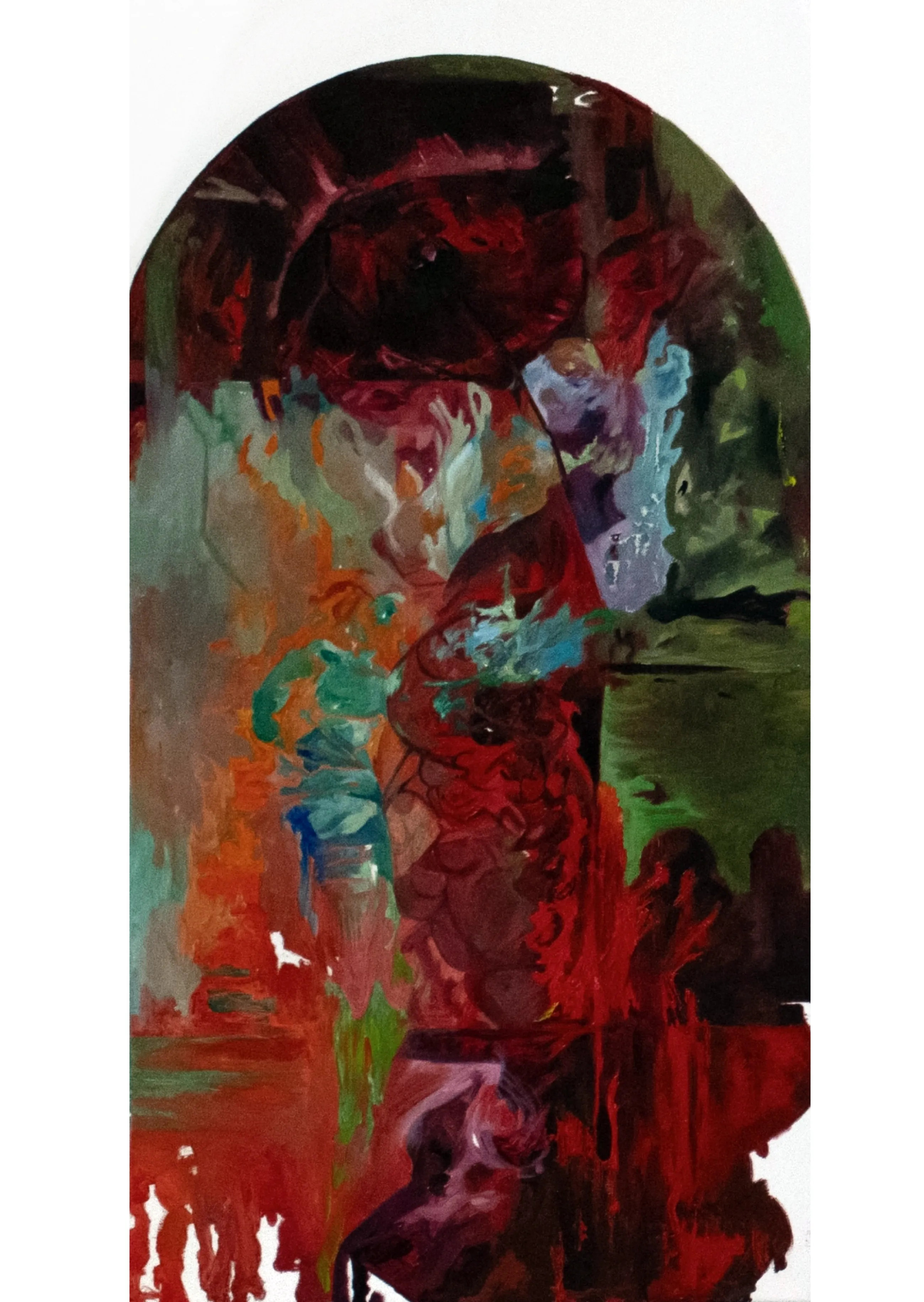 Image of ﻿﻿Et facta est lux by , size: 70x40cm, made of oil on canvas, Painting medium, part of the Malleus Maleficarum series, priced at €450