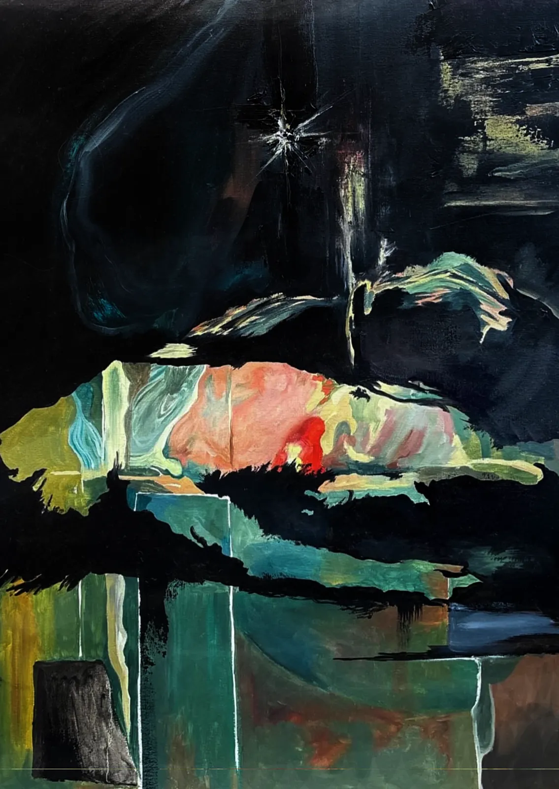Image of Nigredo by , size: 80x60cm, made of oil on canvas, Painting medium, part of the Magnum opus series, priced at €550