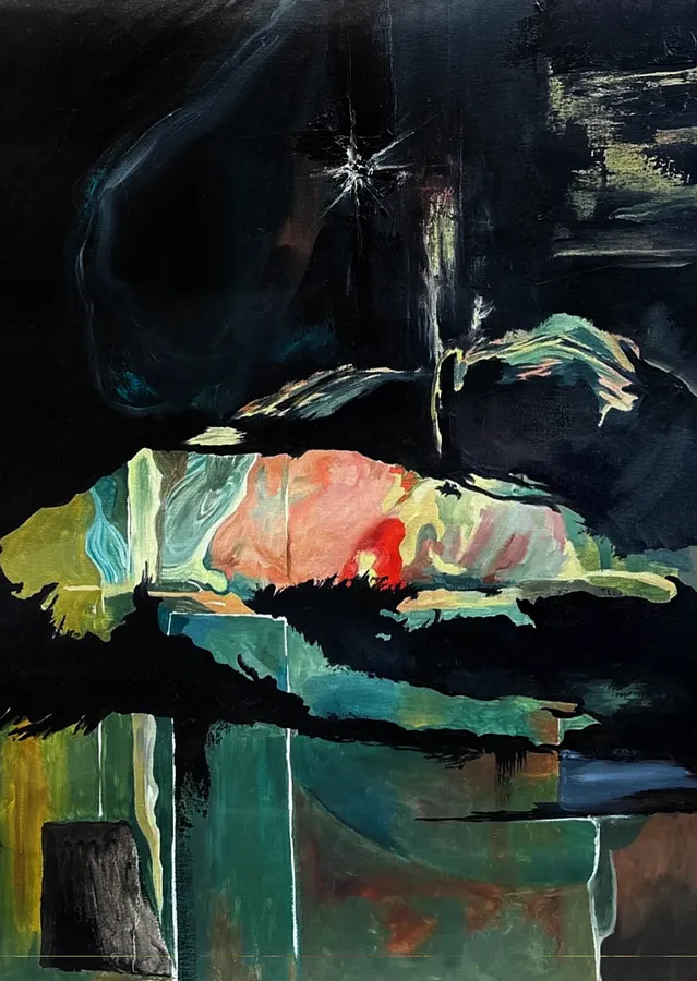 Image of Nigredo by Daria Heimur, size: 80x60cm, made of олія на полотні, Painting medium, part of the Magnum opus series, priced at €550